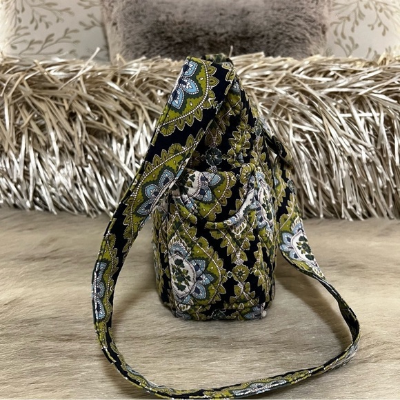 VERA BRADLEY Cambridge On The Go Crossbody Navy Blue Green Commuter Y2K 2007 - Picture 8 of 13